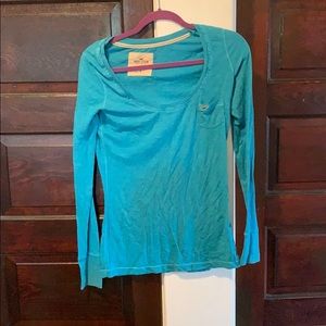 Blue hollister long sleeve top